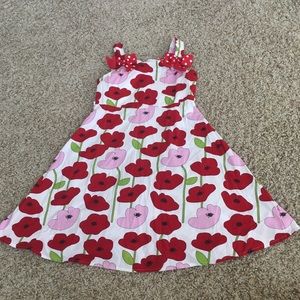 Jessica Ann Girls Sz 7 Red Floral Sun Dress